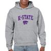 AH03 - Kansas State Wildcats Arch Logo Hoodie - Large - Sport Grey view 2