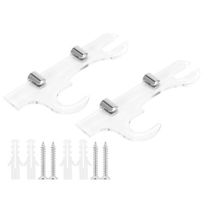 TOPINCN Acrylic Katana Wall Mount Display Stand, Transparent Sword Holder Brackets, 3.3x7.7 inches, with Hardware and Screws, for Home Office Studio