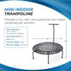 JumpSport Compact Round Lightweight 22 Pound Stable Bounce Home and Gym Fitness Indoor Mini Rebounder Trampoline for Adults, Black view 2