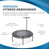 JumpSport Compact Round Lightweight 22 Pound Stable Bounce Home and Gym Fitness Indoor Mini Rebounder Trampoline for Adults, Black view 3