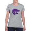 UGP Campus Apparel LS02 - Kansas State Wildcats Primary Logo Womens T-Shirt - Small - Sport Grey view 4