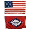 4x6' Arkansas & 4x6' United States Flag Bundle - Durable All Weather Nylon & Reinforced Fly End Stitching - Made in The USA view 1