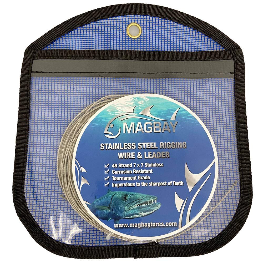 49 Strand Cable 7x7 Stainless Steel Fishing Wire Leader Kit w/10 crimps - 30ft 900 lbs