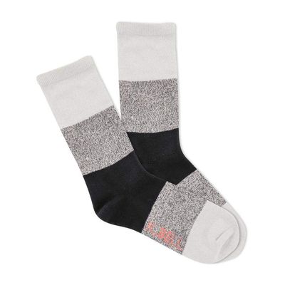 K. Bell Women's Random Feed Colorblock Crew Socks, Black, Shoe Size: 4-10