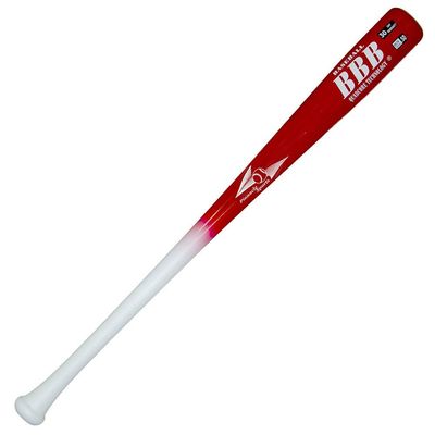 BAMBOOBAT by Pinnacle Sports Equipment INC. Adult Cupped End Long Barrel Bamboo Baseball Bat, White Handle/Red Barrel, 33"