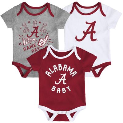 NCAA Alabama Crimson Tide Champ Vol II Team Colors 3-Piece Toddler Creeper Set (24 Months)