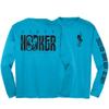 Dirty Hooker Fishing Gear Long Sleeve Fishing Shirt for Men Classic Logo - Uv Protection Long Sleeve Shirt Men - Long Sleeve Swim Shirt for Men - Quick Dri Fit Shirt for Men Atomic Blue view 1