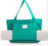 Canvas Tote Bag with Yoga Mat Carrier Sleeve in Green view 1
