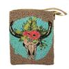 Bamboo Trading Company SHB447 Boho Skull Club Bag, 6-inch Height, Multicolor view 1