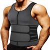 MISS MOLY Sauna Waist Trainer Vest for Men Sweat Vest with Double Cincher Belt Workout Neoprene Body Shaper Tank Top,Gray L view 1