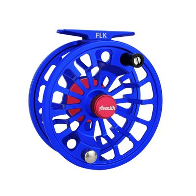 Aventik FLK Fly Fishing Reel Aluminum Trout 3/5, 5/7, 7/9wt Large Arbor Freshwater Fly Reel with Line (Blue 3/5)