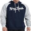DELUSPTOMAY Mens New York Baseball Team Big Embroidery Hooded Sweatshirt Pullover Casual Hoodie Navy M view 1