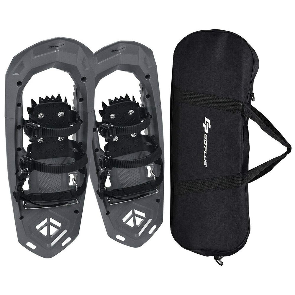 25inch Lightweight All Terrain Snowshoes for Outdoor w/Bag Anti Slip Grey