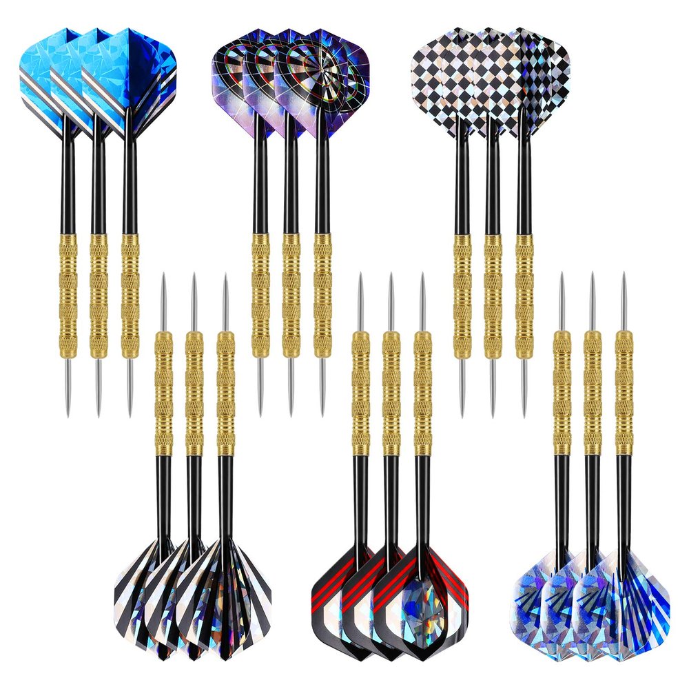 Accmor Metal Tip Darts, Steel Tip Darts, Professional Metal Darts, Darts Metal Tip Set, Metal Darts for Dartboard,18 pcs
