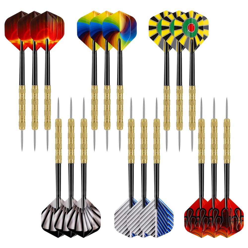 Accmor Metal Tip Darts, Steel Tip Darts, Professional Metal Darts, Darts Metal Tip Set, Metal Darts for Dartboard,18 pcs