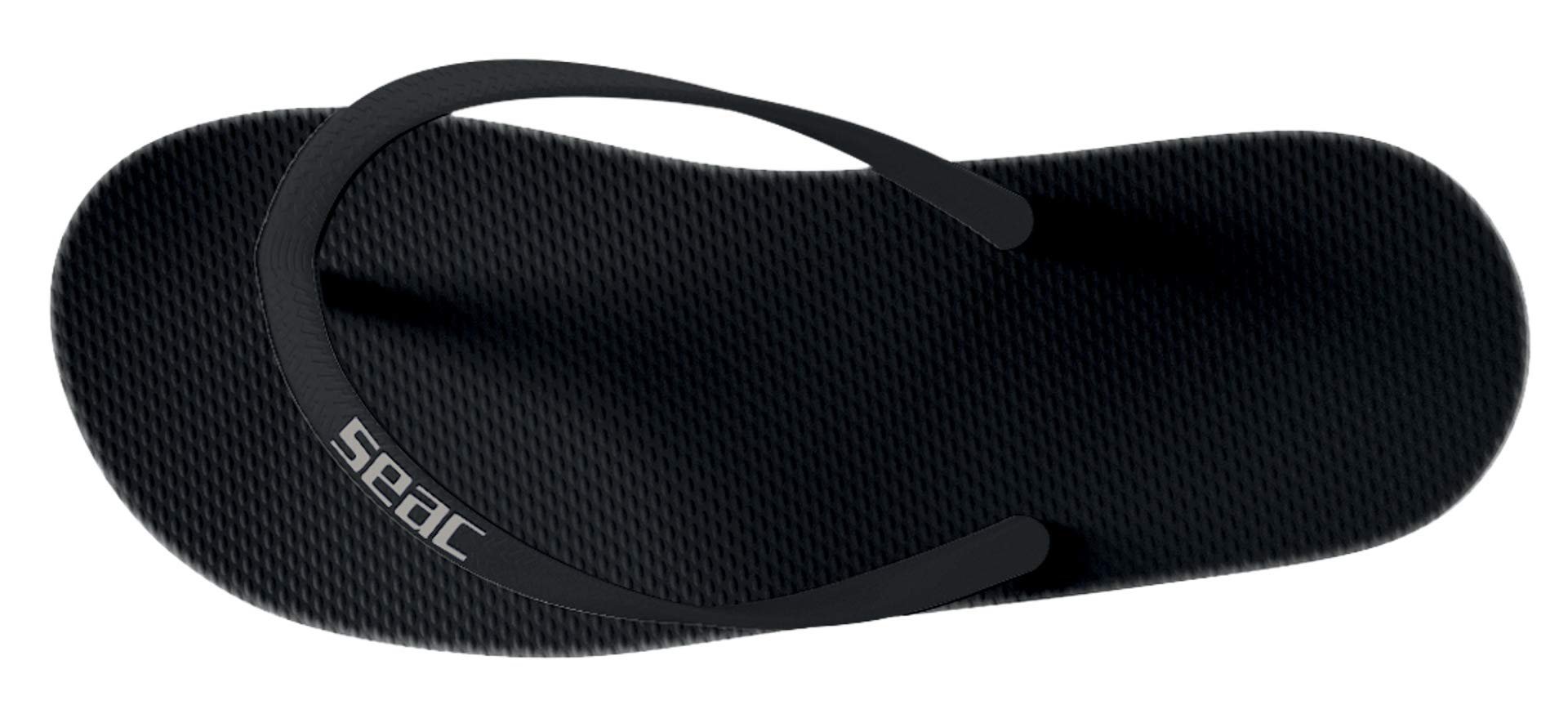 SEAC Baby Ohau, Rubber Flip Flops for Sea, Pool, Beach and Boat, Black, one Size