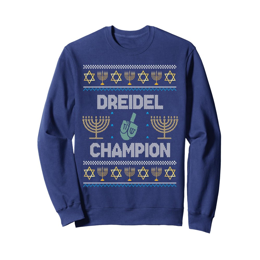 DREIDEL CHAMPION Ugly Hanukkah Sweater Chanukkah Hannukah Sweatshirt