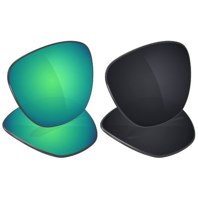 Galvanic Replacement Lenses for Oakley Frogskins LX OO2043 | Frogskins LX Asian Fit OO2039 Sunglasses - Jade + Black Polarized - Combo Pack