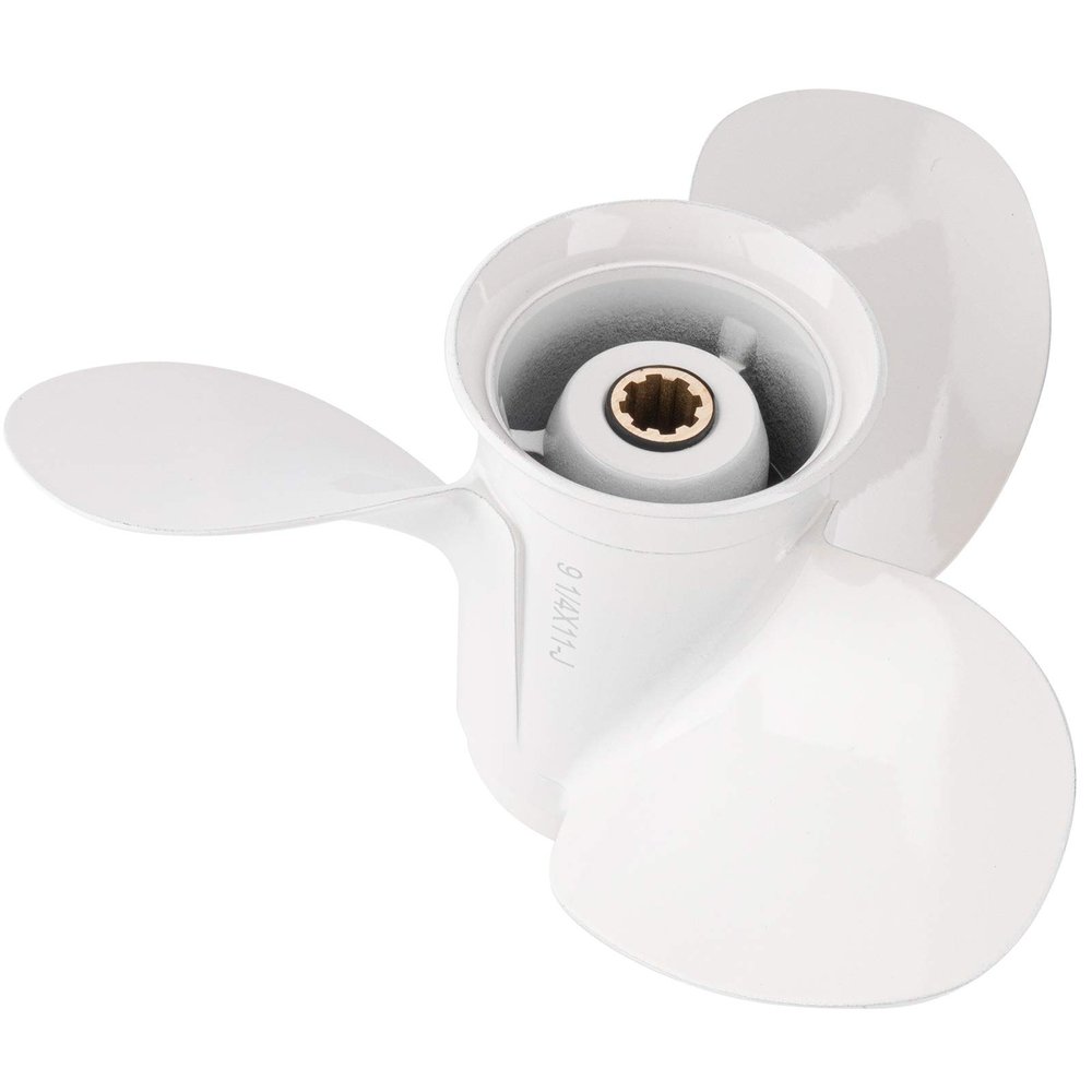 MiBarco 9 1/4x11-J OEM Aluminum Alloy Boat Propeller for Yamaha 9.9HP 15HP Outboard Motor 63V-45943-10-00 63V-45943-00-EL 9.25x11 8 Spline Tooth