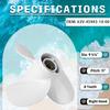 MiBarco 9 1/4x11-J OEM Aluminum Alloy Boat Propeller for Yamaha 9.9HP 15HP Outboard Motor 63V-45943-10-00 63V-45943-00-EL 9.25x11 8 Spline Tooth view 2