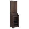 BOWERY HILL Dartboard Cabinet, 24" W x 15" D x 45" H, Walnut Finish, Includes Dartboard, Scoreboards, Darts, Wine Rack, Drop Down Storage Shelf, Traditional Style for Game Room Entertainment view 1
