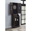 BOWERY HILL Dartboard Cabinet, 24" W x 15" D x 45" H, Walnut Finish, Includes Dartboard, Scoreboards, Darts, Wine Rack, Drop Down Storage Shelf, Traditional Style for Game Room Entertainment view 2