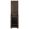 BOWERY HILL Dartboard Cabinet, 24" W x 15" D x 45" H, Walnut Finish, Includes Dartboard, Scoreboards, Darts, Wine Rack, Drop Down Storage Shelf, Traditional Style for Game Room Entertainment view 4
