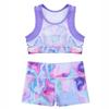 Moggemol Kids Girls Tie Dye 2 Pcs Ballet/Dance/Gymnastics/Sports Cutout Back Crop Top with Booty Shorts Colorful 14 view 3