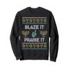 BLAZE IT PRAISE IT Ugly Hanukkah Sweater Chanukkah Hannukah Sweatshirt view 1