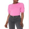 Amazon Essentials Women's Regular-Fit Puff Short-Sleeve Crewneck T-Shirt, Bright Pink, Small view 1