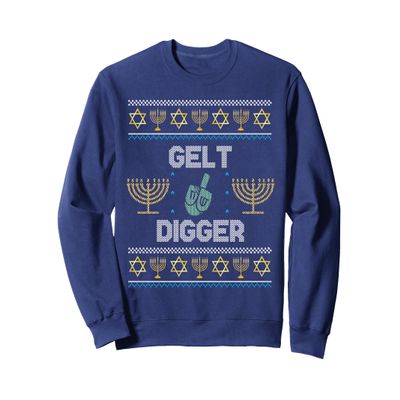 GELT DIGGER Ugly Hanukkah Sweater Chanukkah Jewish Hannukah Sweatshirt