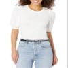 Amazon Essentials Women's Regular-Fit Puff Short-Sleeve Crewneck T-Shirt, Bright White, Large view 1