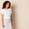 Amazon Essentials Women's Regular-Fit Twist Sleeve Crewneck T-Shirt, White, Large view 3