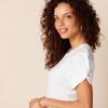 Amazon Essentials Women's Regular-Fit Twist Sleeve Crewneck T-Shirt, White, Large view 4