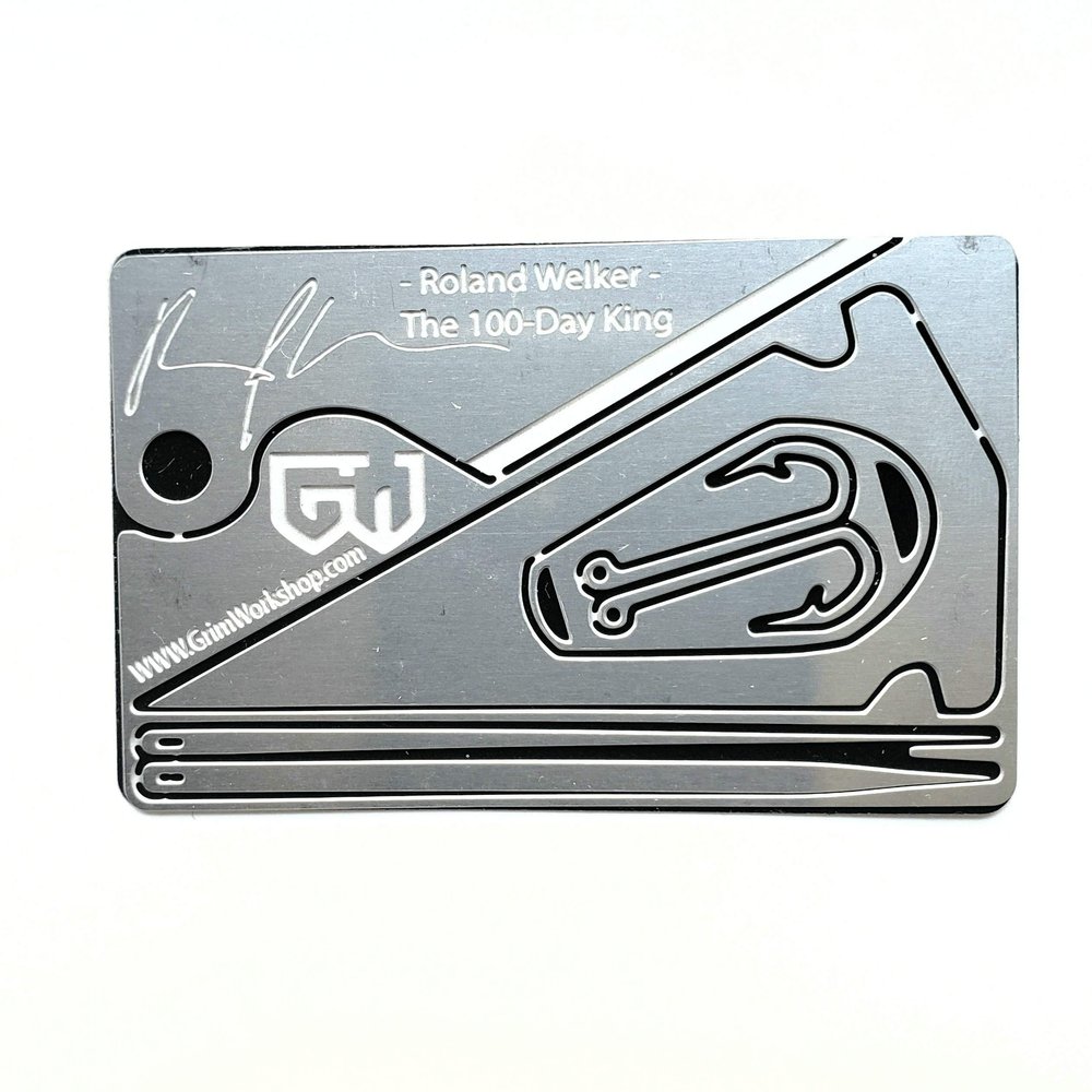 Roland Welker Signature Card - Survival Card - Grim Workshop - Credit Card Tool - Small Survival Kit