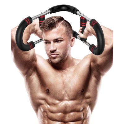 Strength Training Multifunctional Arm Strength Machine U-Shaped Chest Muscle Training Fitness Equipment/Home Adjustable Arm Strength Bar Exercise Machines (Color : Black, Size : 66.5 * 17.5cm)