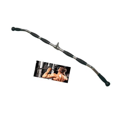 ZXFF Gym Cable Machine Accessories, Triceps Press Bar LAT with Rubber Handle and Pull Rod with Rotating Clothes Hanger, All Cable Machine Exercise-Home Fitness Equipment (Size : L120CM)