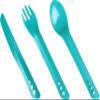 Lifeventure Ellipse Plastic Interlocking Cutlery Set for Camping, Travel & Outdoor - Teal view 1
