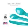 Lifeventure Ellipse Plastic Interlocking Cutlery Set for Camping, Travel & Outdoor - Teal view 2