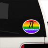 North Richland Hills TX Texas Tarrant County Rainbow Pride Flag 6 Stripes Pride Flag Euro Decal Bumper Sticker 3M Vinyl 3" x 5" view 3