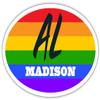 Madison AL Alabama Madison County Rainbow Pride Flag 6 Stripes Pride Flag Euro Decal Bumper Sticker 3M Vinyl 3" x 5" view 1