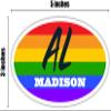 Madison AL Alabama Madison County Rainbow Pride Flag 6 Stripes Pride Flag Euro Decal Bumper Sticker 3M Vinyl 3" x 5" view 4