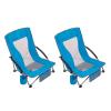 AsterOutdoor Low Sling Beach Chair Folding Lightweight Mesh Back Sand Chair for Camping Outdoor Lawn, Carry Bag Included, Supports 250lbs (2 Count) view 1