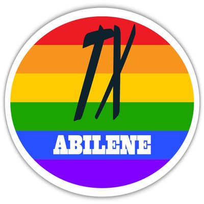 Abilene TX Texas Taylor County Rainbow Pride Flag 6 Stripes Pride Flag Euro Decal Bumper Sticker 3M Vinyl 3" x 5"