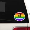 Kingsport TN Tennessee Sullivan County Rainbow Pride Flag 6 Stripes Pride Flag Euro Decal Bumper Sticker 3M Vinyl 3" x 5" view 3