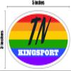 Kingsport TN Tennessee Sullivan County Rainbow Pride Flag 6 Stripes Pride Flag Euro Decal Bumper Sticker 3M Vinyl 3" x 5" view 4