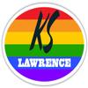 Lawrence KS Kansas Douglas County Rainbow Pride Flag 6 Stripes Pride Flag Euro Decal Bumper Sticker 3M Vinyl 3" x 5" view 1