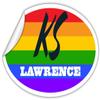 Lawrence KS Kansas Douglas County Rainbow Pride Flag 6 Stripes Pride Flag Euro Decal Bumper Sticker 3M Vinyl 3" x 5" view 2