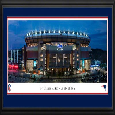 Gillette Stadium, Home of the New England Patriots - 44x18-inch Double Mat, Deluxe Framed Picture by Blakeway Panoramas