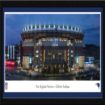 Gillette Stadium, Home of the New England Patriots - 42x15.5-inch Single Mat, Select Framed Picture by Blakeway Panoramas
